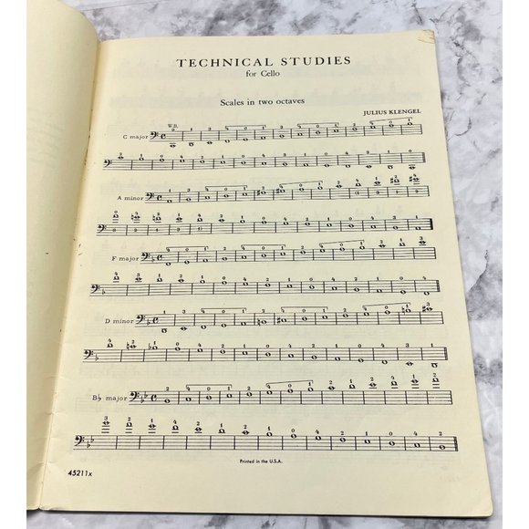 Klengel Technical Studies Vol 1 for Violoncello Vintage Sheet Music Schirmers - Picture 3 of 8